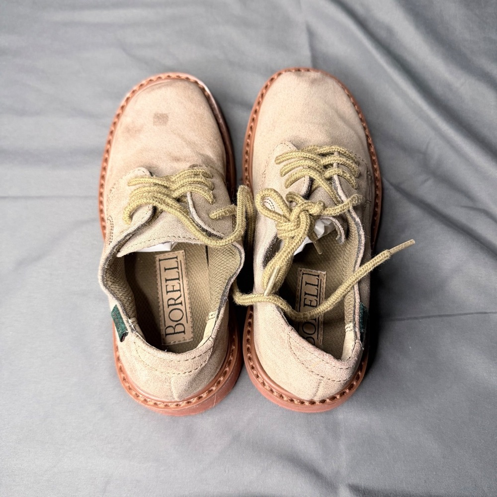 Borelli Jimmy Kids Tan Suede Oxford Shoes Toddler‎ Boys Girls Size 11.5 M